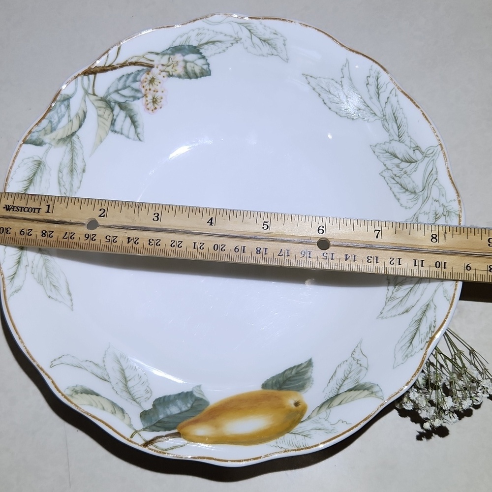 Set Of 2 Charter Club Summer Grove 8 1/2" Round Vegetable Bowl Pear Vintage - Picture 4 of 6